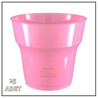 Kristal Plastik Bardak Pembe 25'li