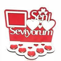 Ahşap Mumlu Seni Seviyorum Süs Seti