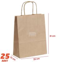 Büküm Saplı Kağıt Çanta Kraft 31 x 25 cm