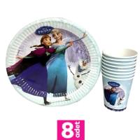 Frozen Karton Tabak Bardak Seti