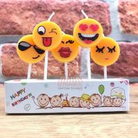 Gülen Yüz Emoji Model Mum Seti