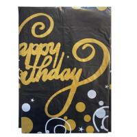 Happy Birthday Baskılı Masa Örtüsü Siyah