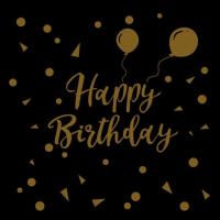 Happy Birthday Baskılı Peçete Siyah Gold