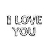 I Love You Folyo Balon Set Gümüş
