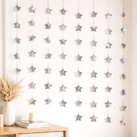 İpli Yıldız Uzar Sarkıt Süs 4 Metre Gümüş