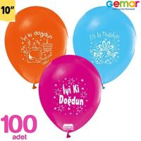 İyi Ki Doğdun Baskılı Balon Karışık Renk
