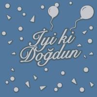İyi Ki Doğdun Baskılı Peçete Mavi Gümüş