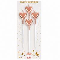 Kalp Model Çubuk Mum Rose Gold