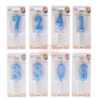 Lüks Model Rakam Mum Mavi Renk