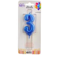 Lüks Model Rakam Mum Mavi Renk