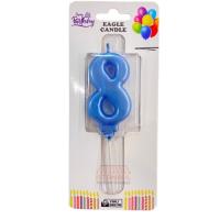 Lüks Model Rakam Mum Mavi Renk