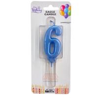 Lüks Model Rakam Mum Mavi Renk