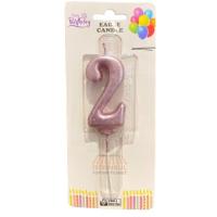 Lüks Model Rakam Mum Pembe Renk