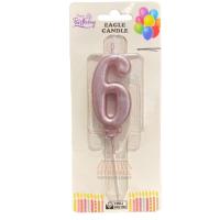 Lüks Model Rakam Mum Pembe Renk