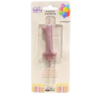 Lüks Model Rakam Mum Pembe Renk