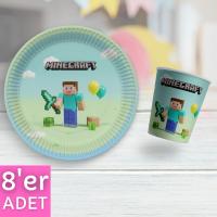 Minecraft Tabak Bardak Seti 8 Adet