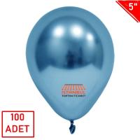 Mini Boy Parlak Krom Balon Mavi Renk