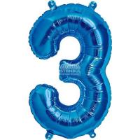 Rakam Folyo Balon 3 Mavi 16 "