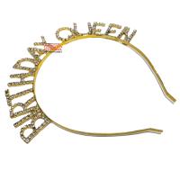 Taşlı Lüks Taç Birthday Queen Gold