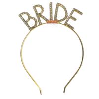 Taşlı Lüks Taç Bride Gold