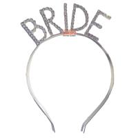 Taşlı Lüks Taç Bride Gümüş