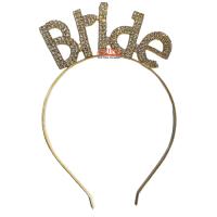Taşlı Lüks Taç Bride Model Gold