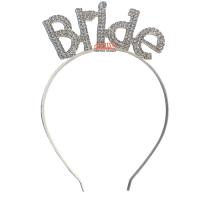 Taşlı Lüks Taç Bride Model Gümüş