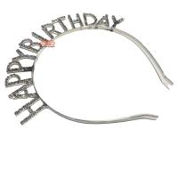 Taşlı Lüks Taç Happy Birthday Gümüş