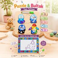 Toptan Ahşap Bul Tak Puzzle ve Yazı Tahtası Karışık Model