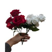 Toptan Gül Yapay Çiçek 25 cm 7 Dallı