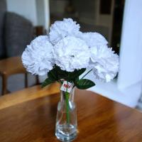 Toptan Karanfil Yapay Çiçek 30 cm Beyaz