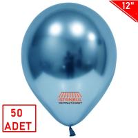 Toptan Parlak Krom Balon Mavi Balonevi