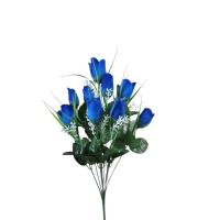 Toptan Yapay Çiçek Gül 12 Dallı Mavi