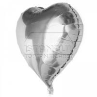 24 İnç Kalpli Toptan Folyo Balon Gümüş