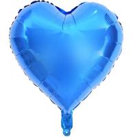 Kalp Folyo Balon Mavi Renk 24 İNC