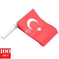 Çubuklu Türk Bayrağı 100 Adet (13*20 cm)