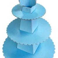Toptan Cupcake Standı Piramit Mavi